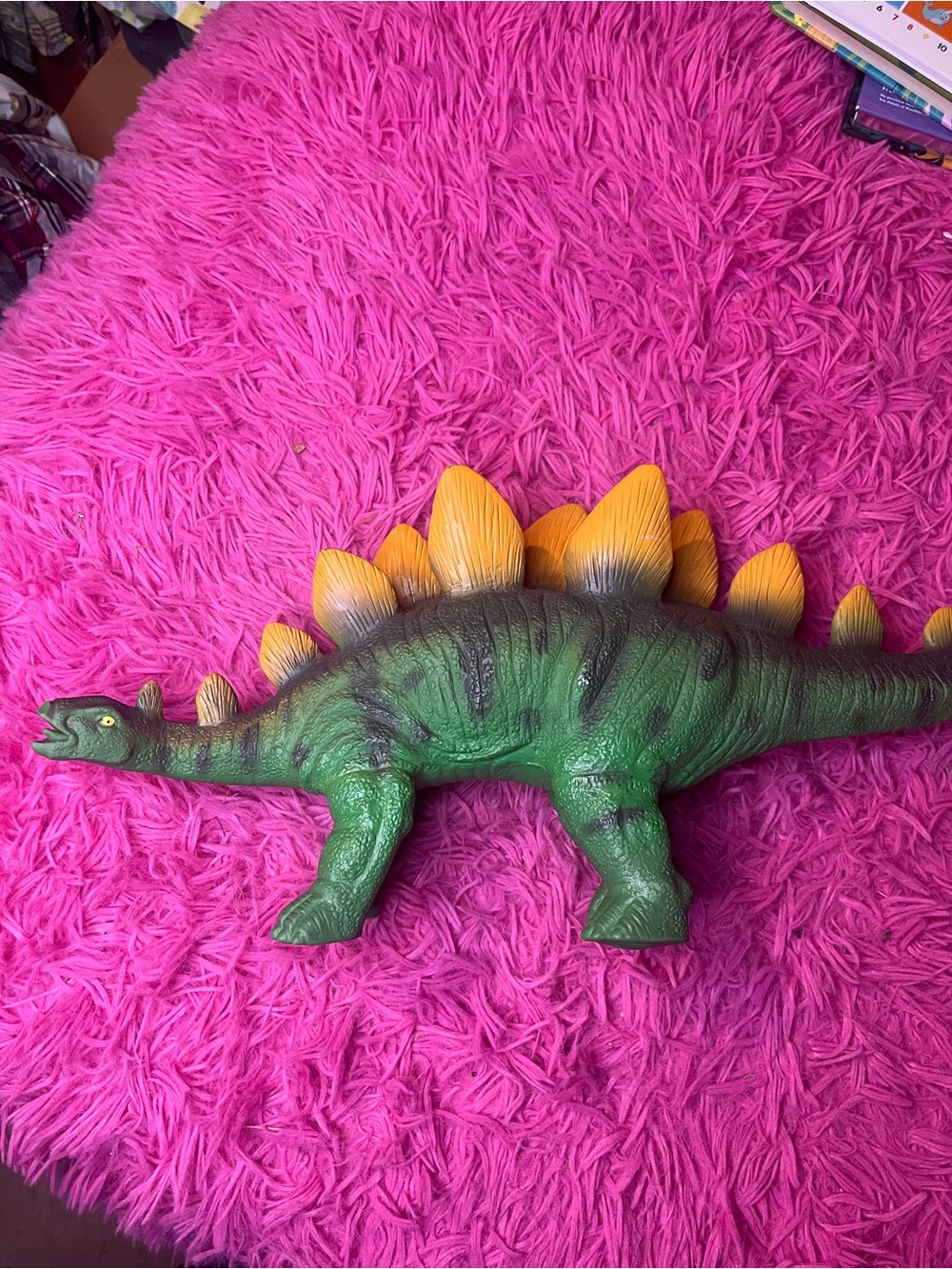 Green and Yellow Stegosaurus Toy for Kids by